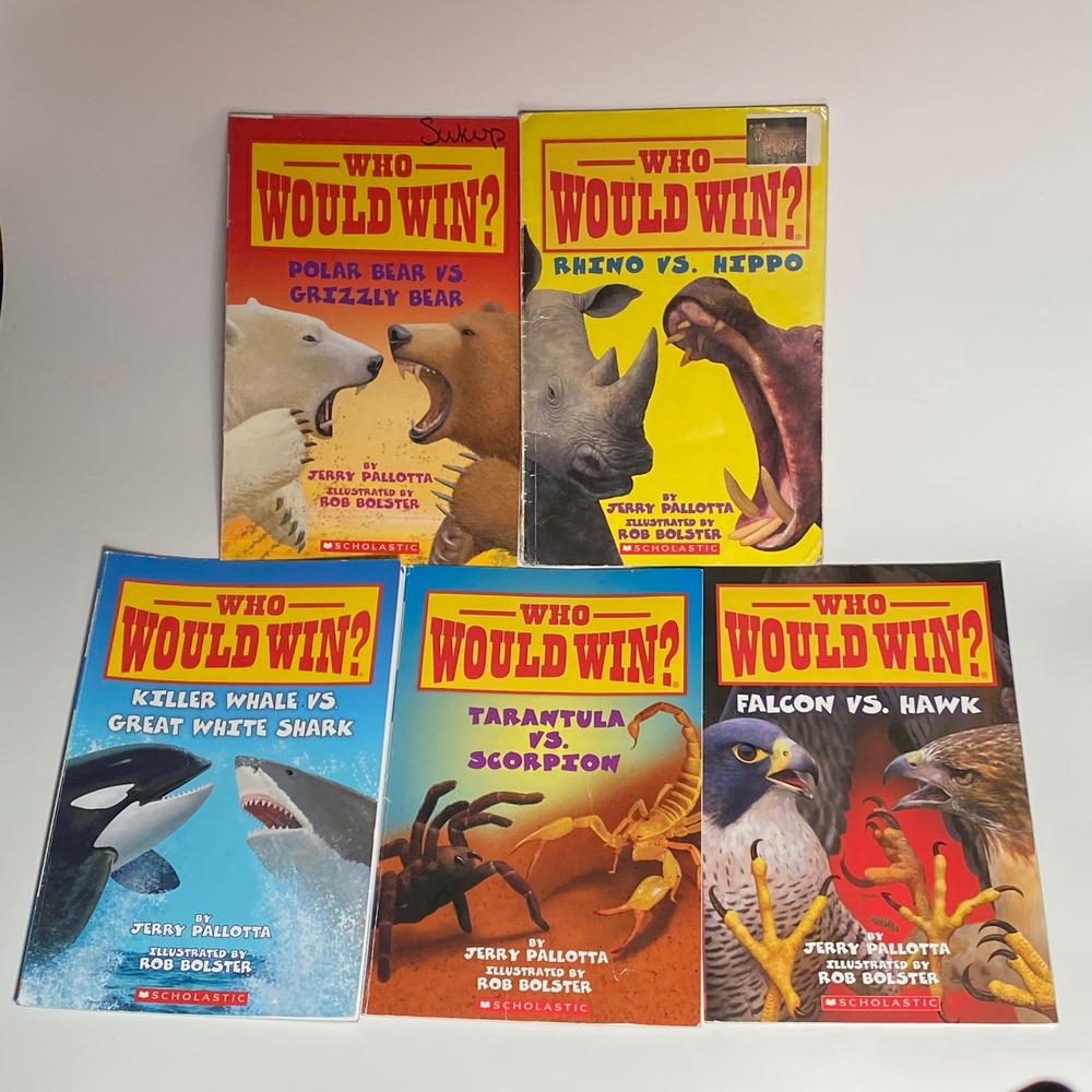 Scholastic Who Would Win? Jerry Pallotta Book Lot 5 Animal Facts Kids Shark Bear